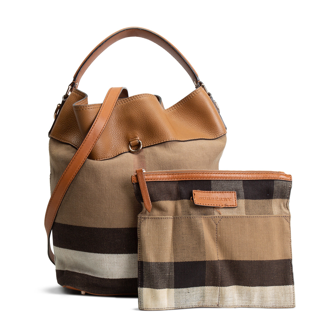 BURBERRY Ashby House Check Bucket w/ Pouch OUTLET FINAL SALE