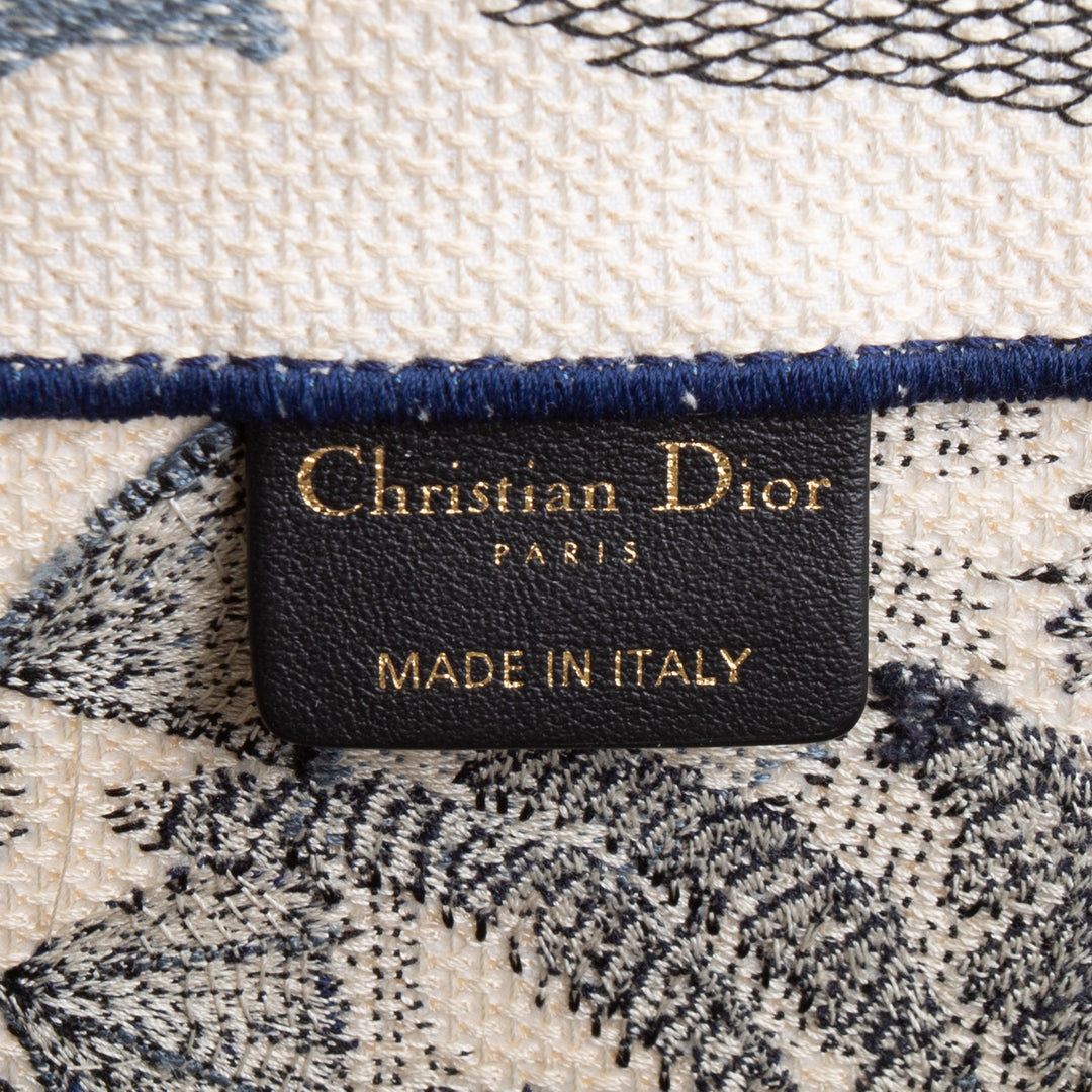 DIOR Book Tote Large Palm Tree Toile DeJouy - Blue