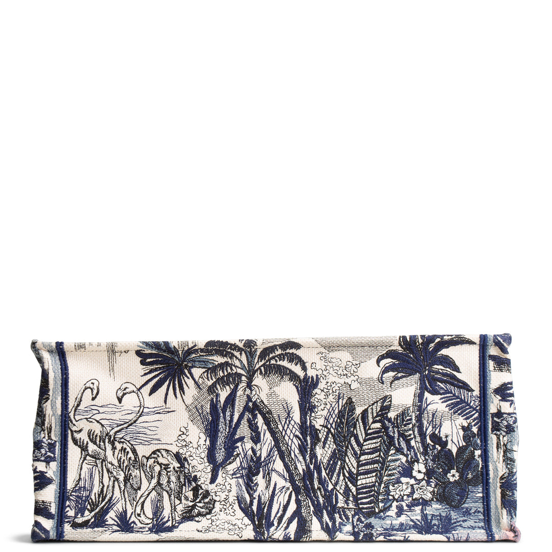 DIOR Book Tote Large Palm Tree Toile DeJouy - Blue