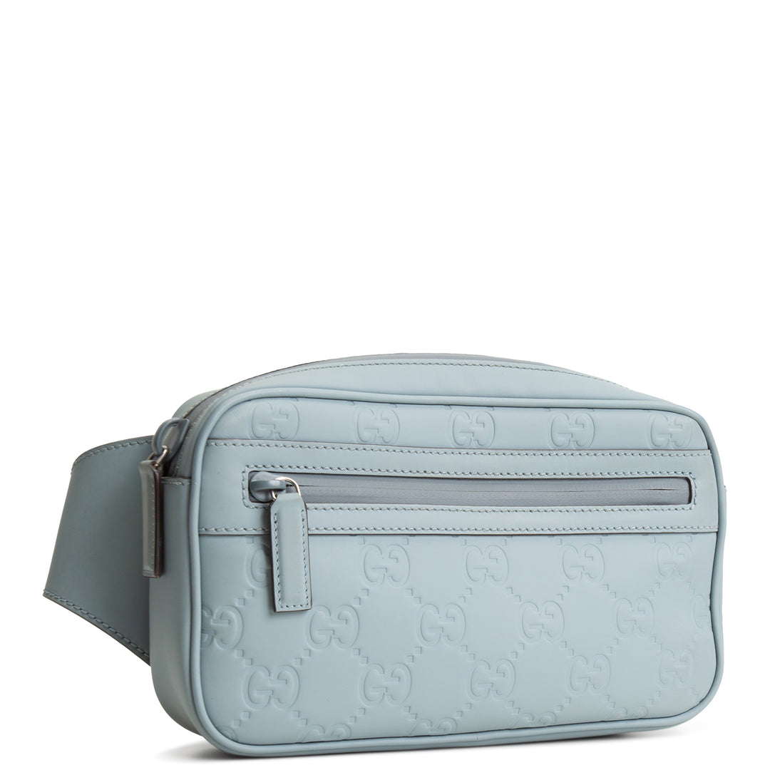 GUCCI Rubber Effect GG Belt Bag - Blue