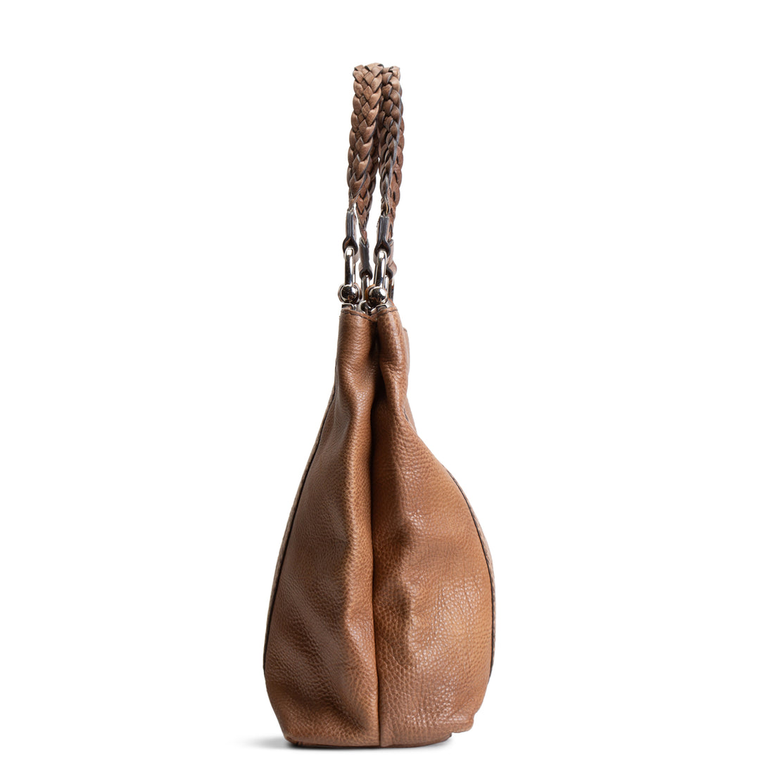 GUCCI Guccissima Bamboo Leather Handbag- Brown OUTLET FINAL SALE