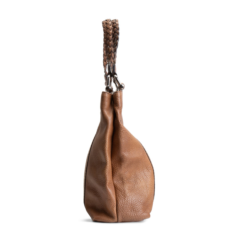 GUCCI Guccissima Bamboo Leather Handbag- Brown OUTLET FINAL SALE