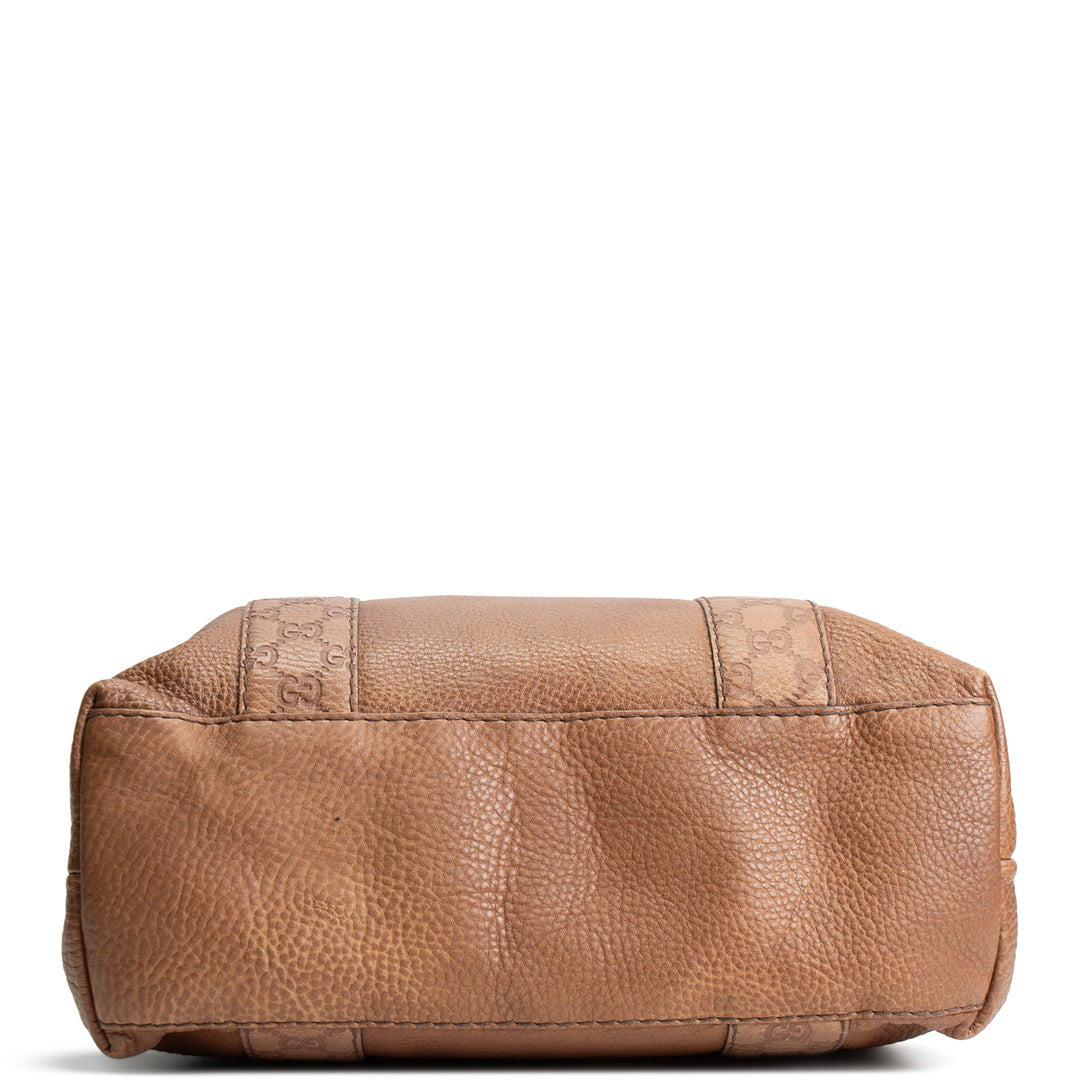 GUCCI Guccissima Bamboo Leather Handbag- Brown OUTLET FINAL SALE