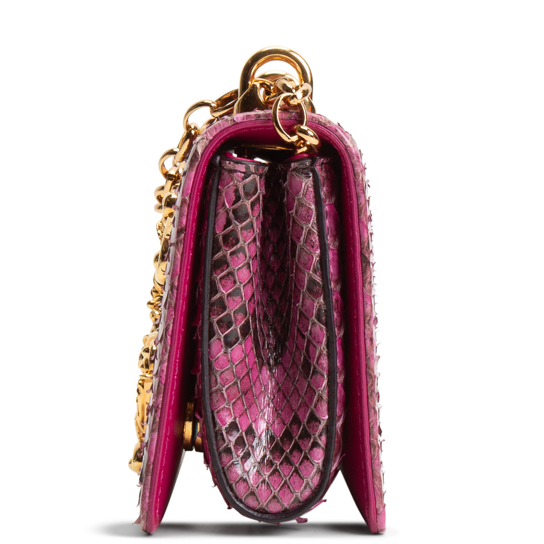 DOLCE & GABBANA Girls Phone Bag - Pink Python