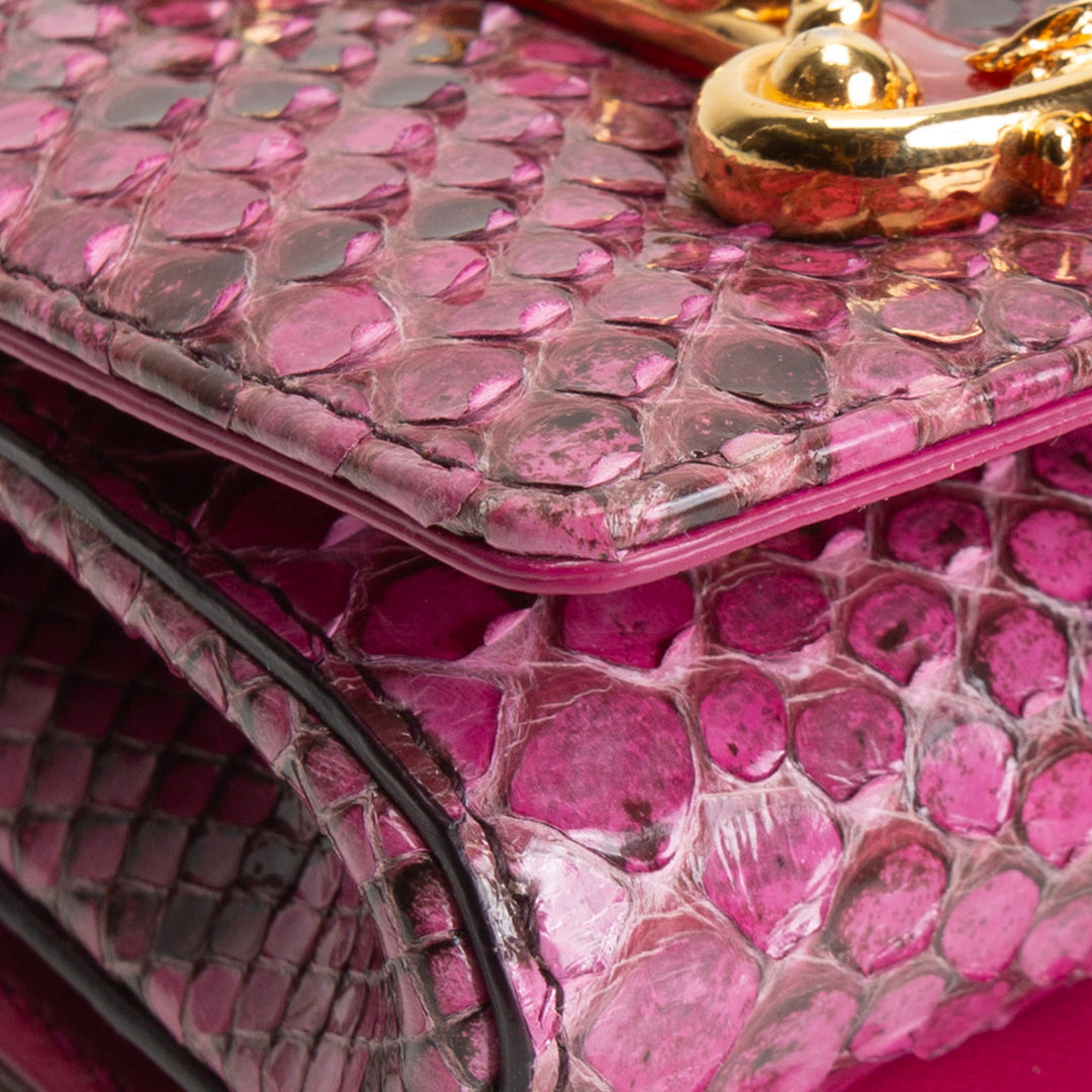 DOLCE & GABBANA Girls Phone Bag - Pink Python