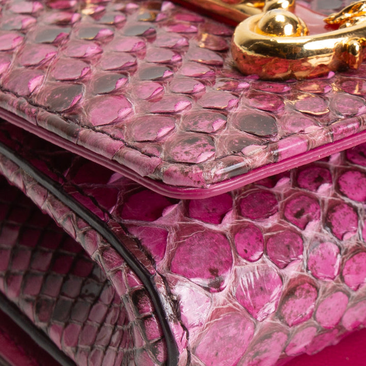 DOLCE & GABBANA Girls Phone Bag - Pink Python
