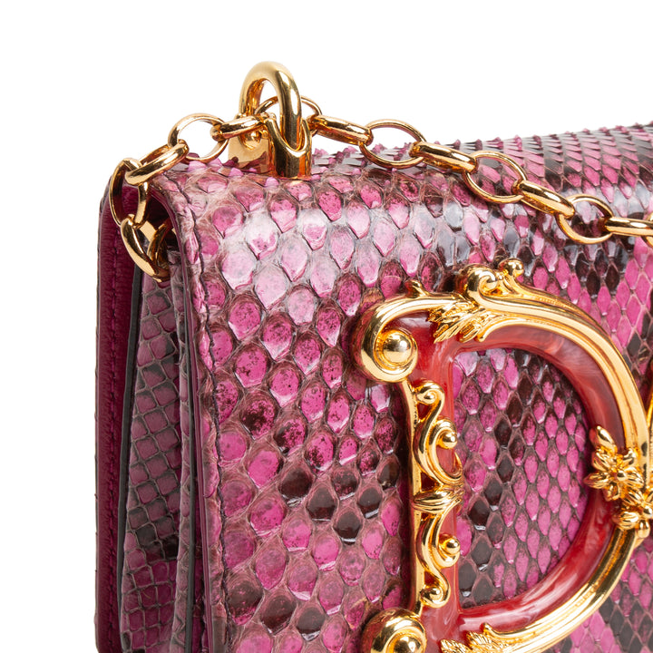 DOLCE & GABBANA Girls Phone Bag - Pink Python