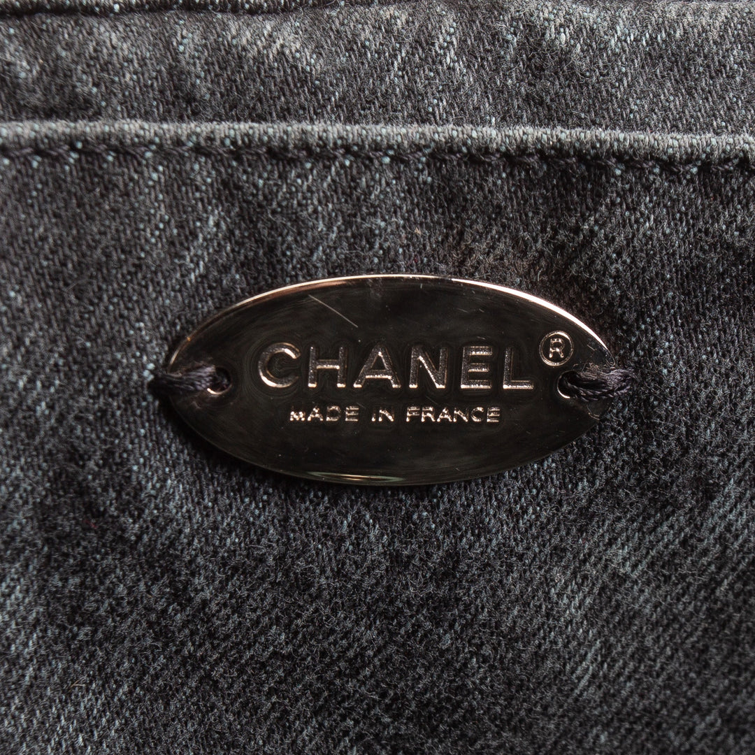 CHANEL Denim Quilted Denimpression XXL Flap Bag -Blue