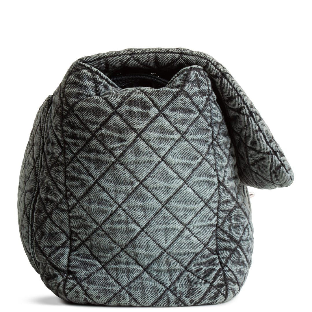 CHANEL Denim Quilted Denimpression XXL Flap Bag -Blue