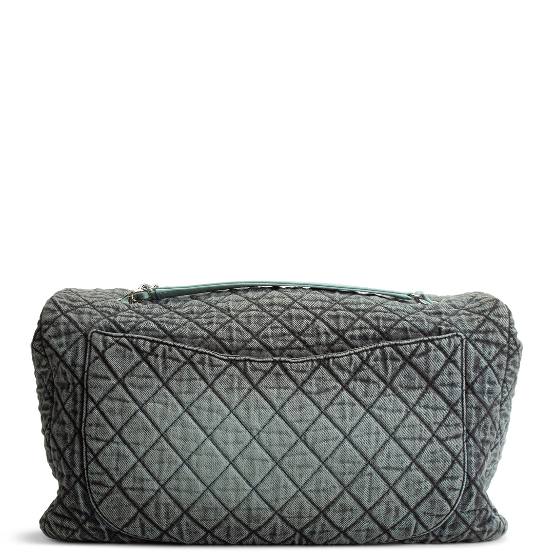 CHANEL Denim Quilted Denimpression XXL Flap Bag -Blue