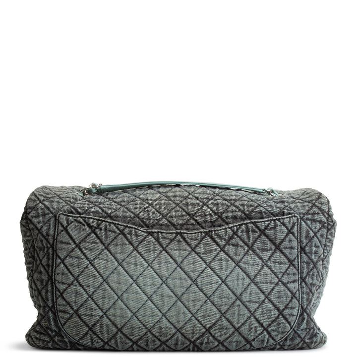 CHANEL Denim Quilted Denimpression XXL Flap Bag -Blue