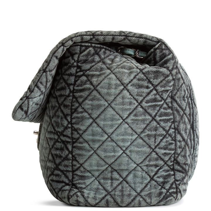 CHANEL Denim Quilted Denimpression XXL Flap Bag -Blue