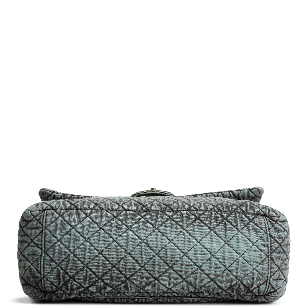 CHANEL Denim Quilted Denimpression XXL Flap Bag -Blue