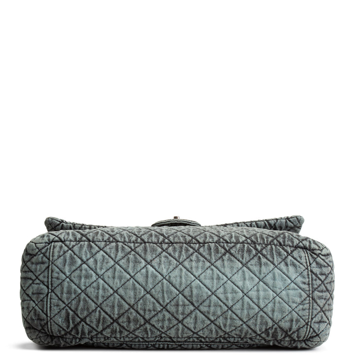 CHANEL Denim Quilted Denimpression XXL Flap Bag -Blue