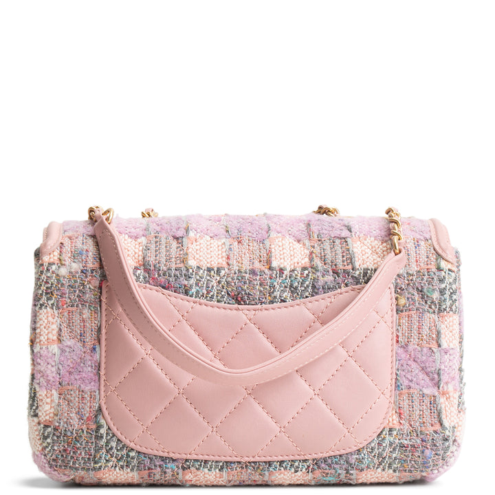 CHANEL Tweed Filigree Flap Bag - Pink