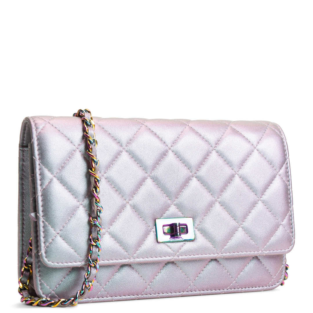 CHANEL 255 Reissue Iridescent Quilted Wallet on Chain