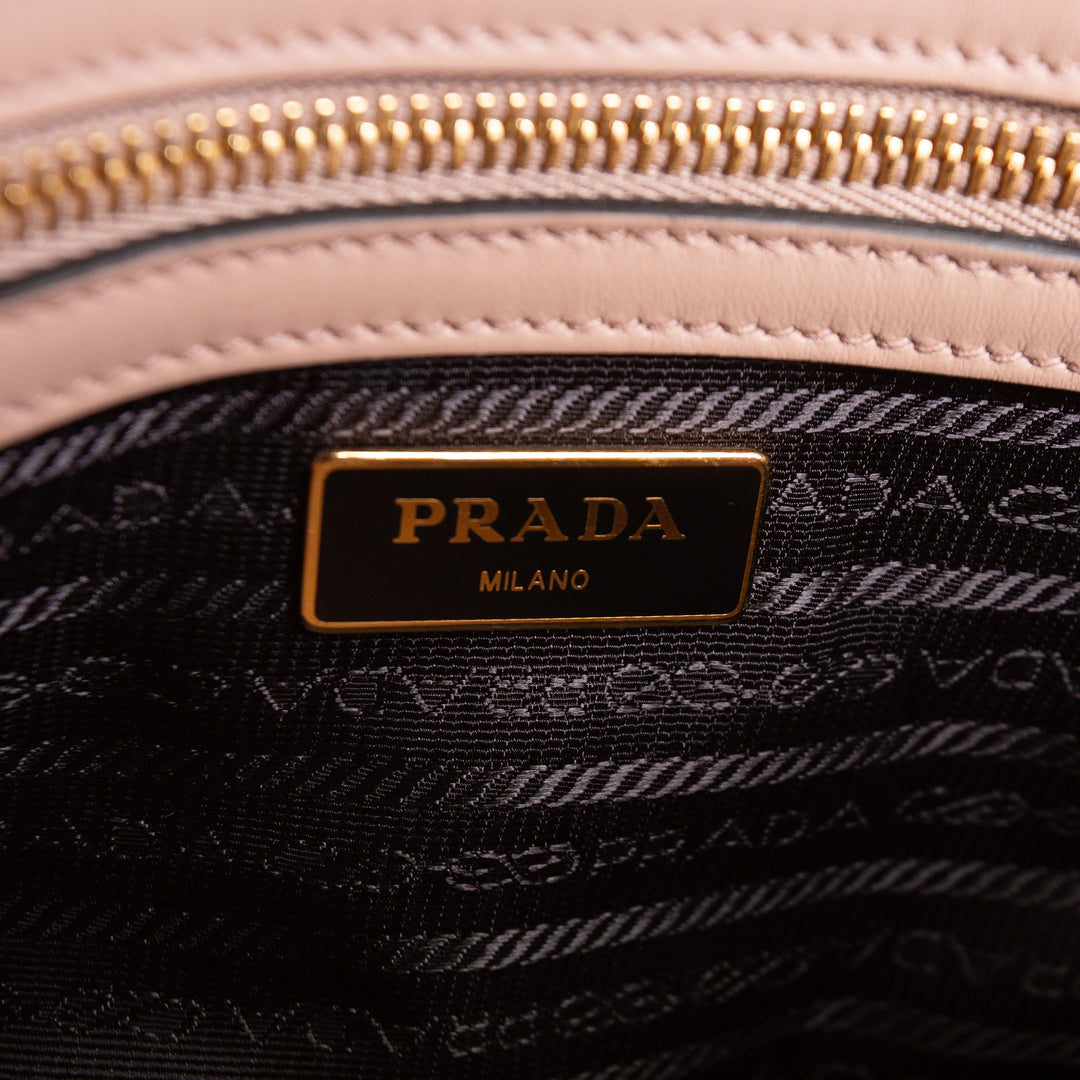 PRADA Saffiano Leather Top Handle Satchel - Pink