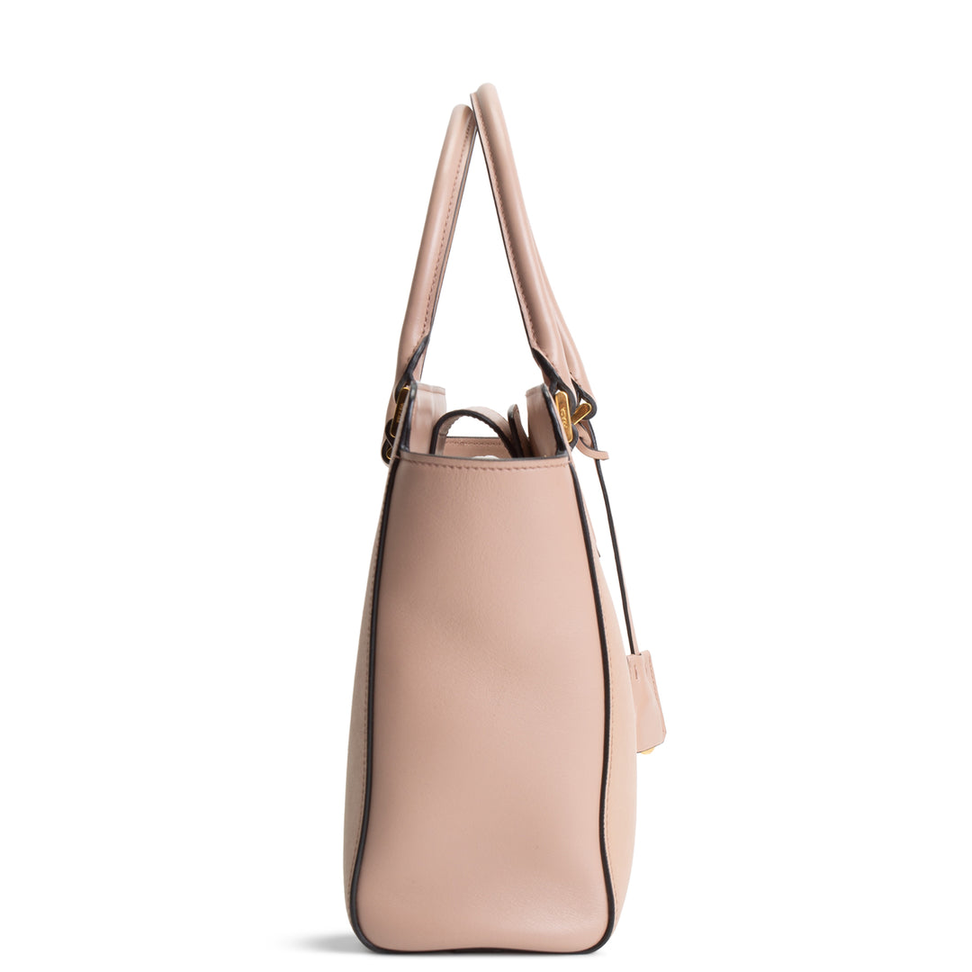 PRADA Saffiano Leather Top Handle Satchel - Pink