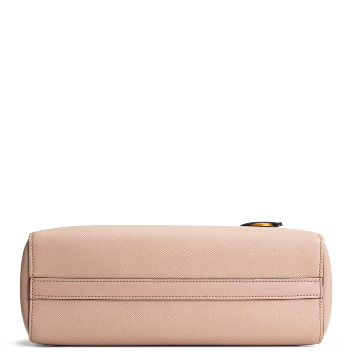 PRADA Saffiano Leather Top Handle Satchel - Pink