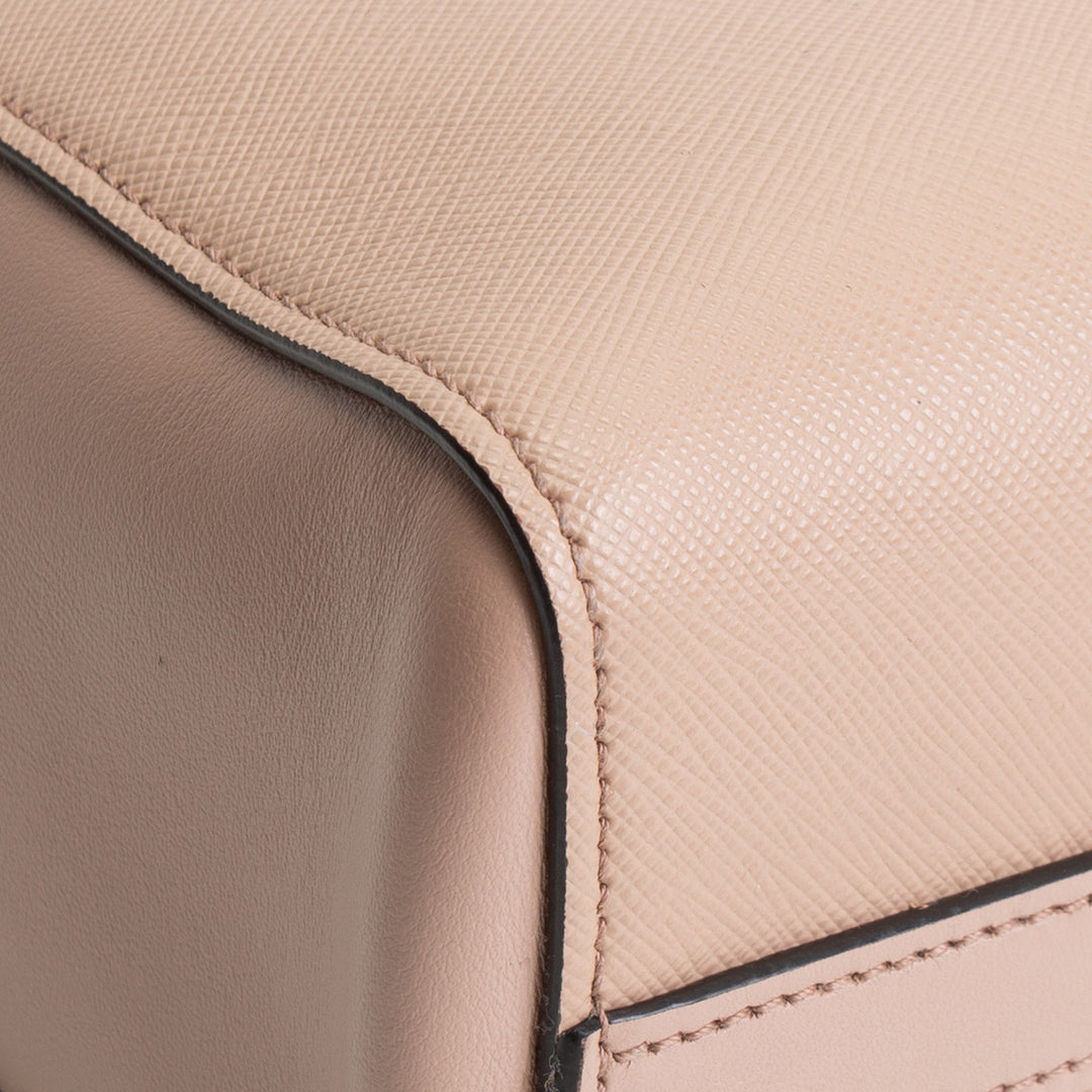 PRADA Saffiano Leather Top Handle Satchel - Pink