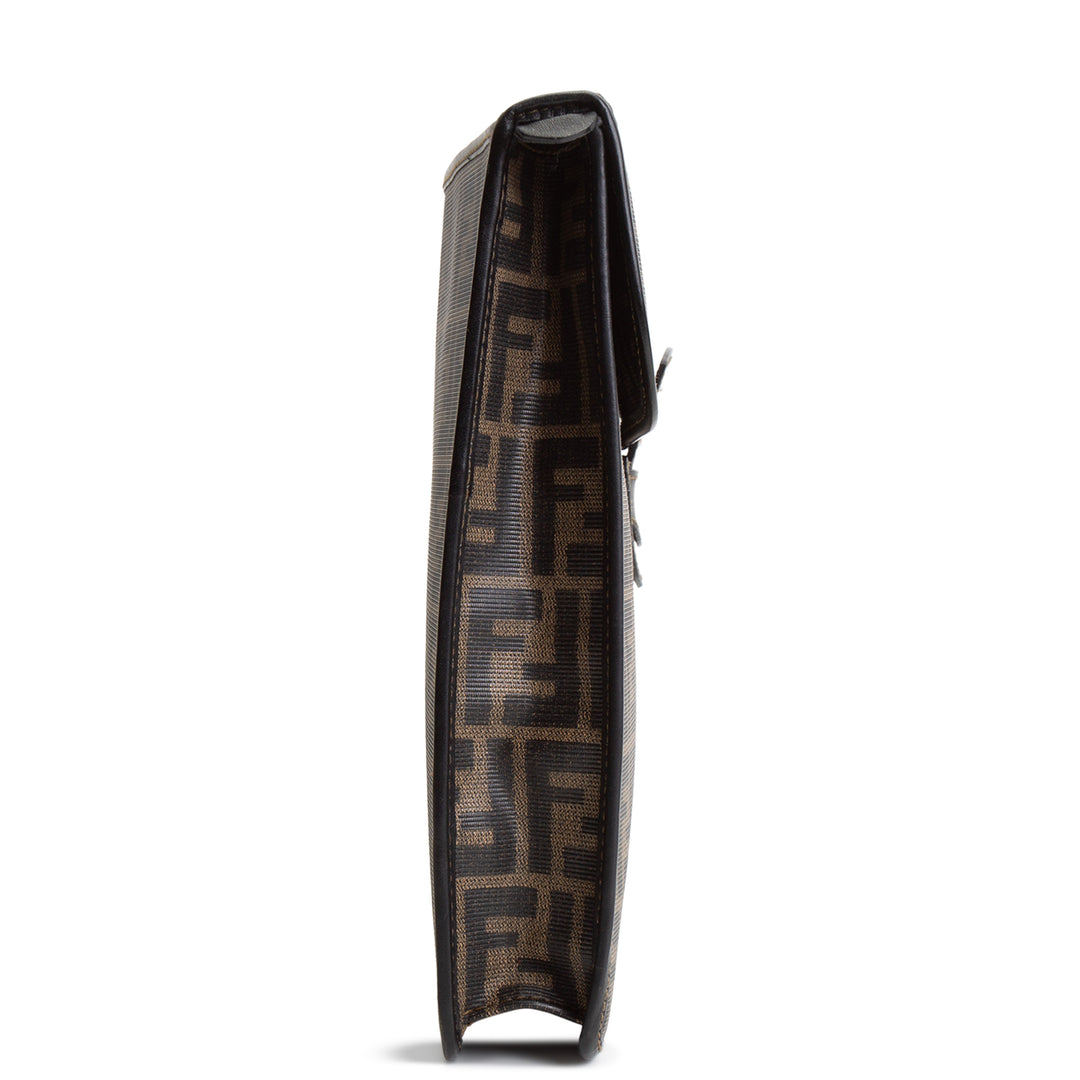 FENDI Leather Trimmed Zucca Portfolio Case