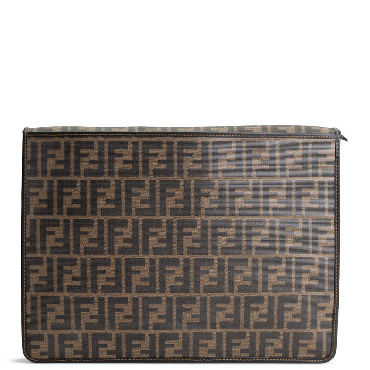 FENDI Leather Trimmed Zucca Portfolio Case