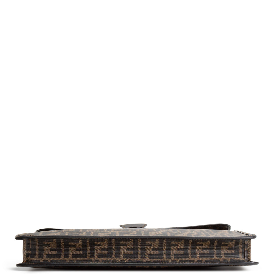 FENDI Leather Trimmed Zucca Portfolio Case