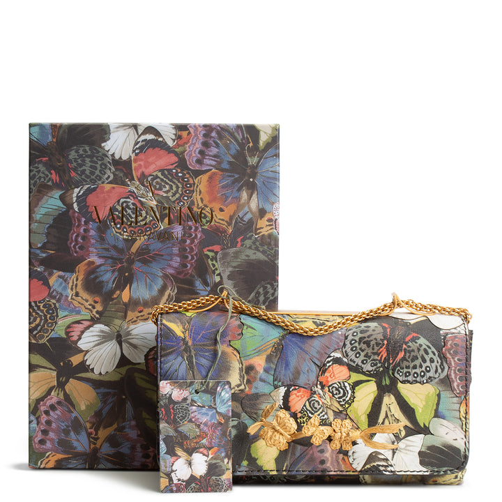 VALENTINO Camu Butterfly Vava Voom Chain Clutch Bag