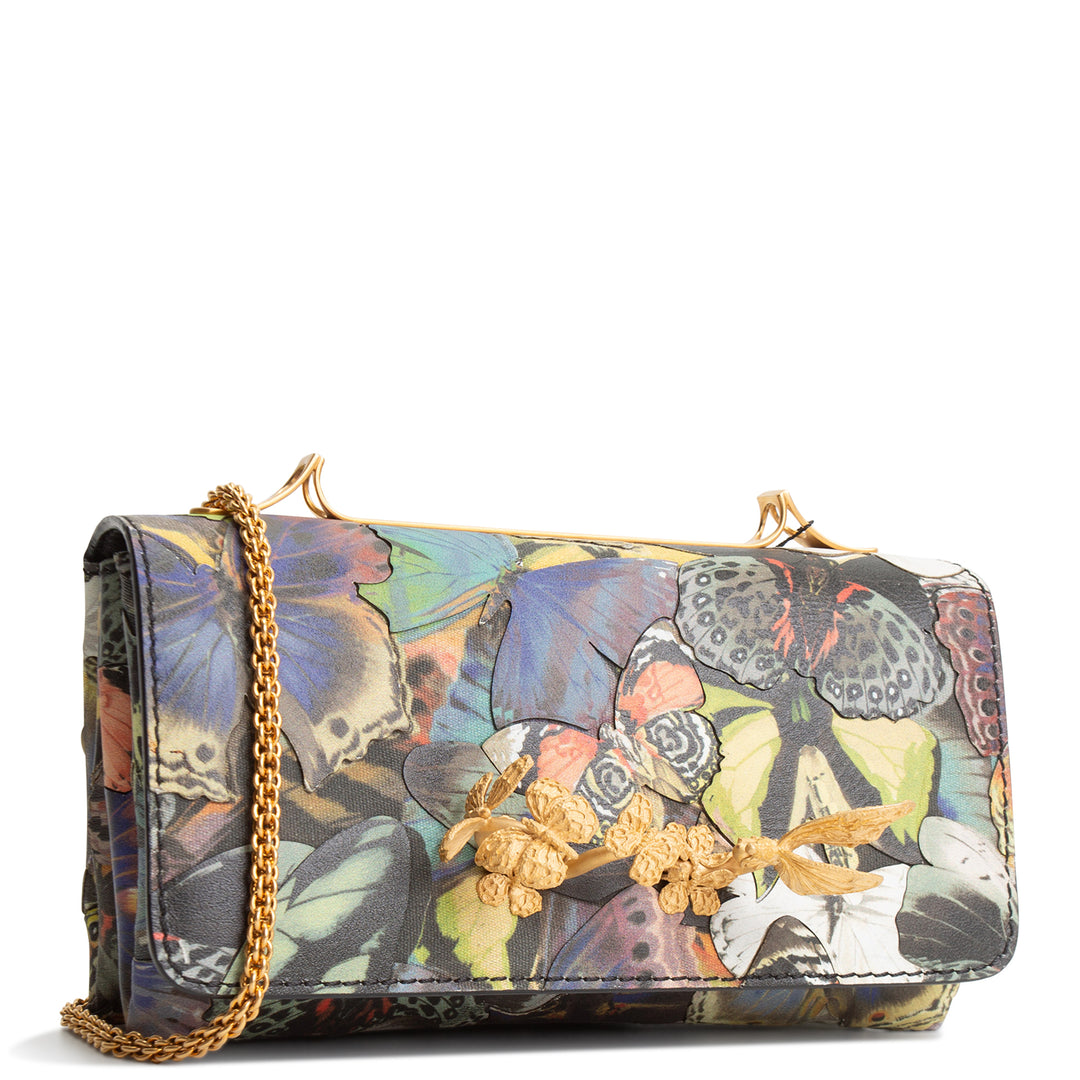 VALENTINO Camu Butterfly Vava Voom Chain Clutch Bag