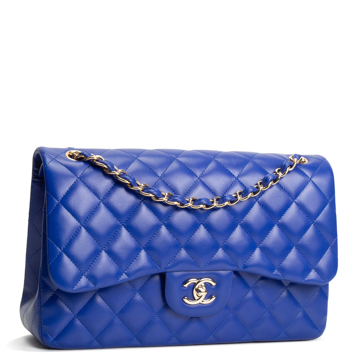 CHANEL Jumbo Double Flap Blue