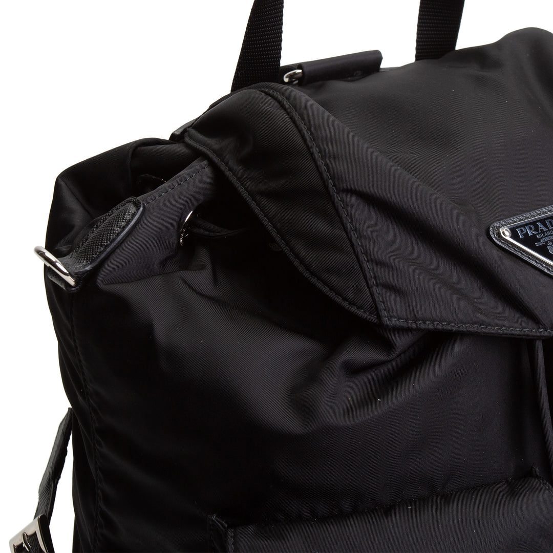 PRADA Medium Re-Nylon Backpack w/ Pouch - Black
