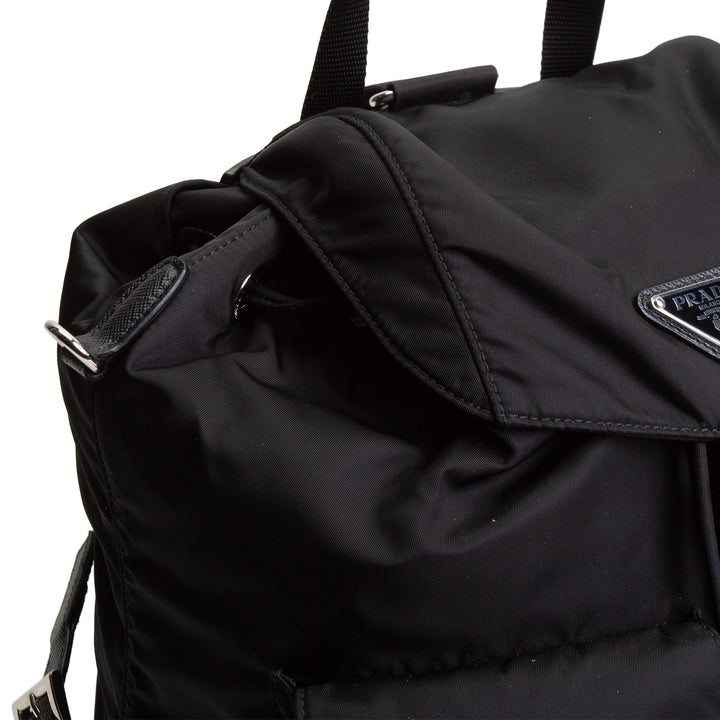 PRADA Medium Re-Nylon Backpack w/ Pouch - Black