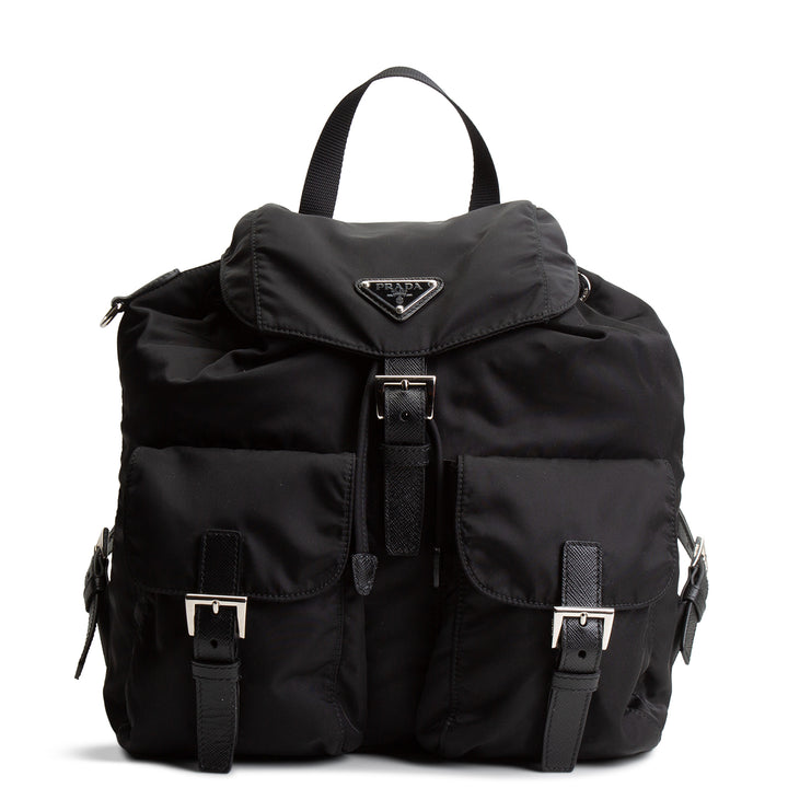 PRADA Medium Re-Nylon Backpack w/ Pouch - Black