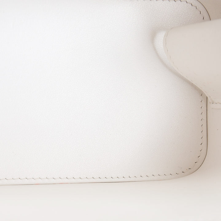 CHANEL Caviar Leather Vanity Case Crystal Hearts - White