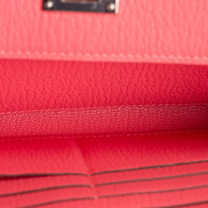 HERMES Kelly Wallet Mysore Goatskin - Rose Lipstick