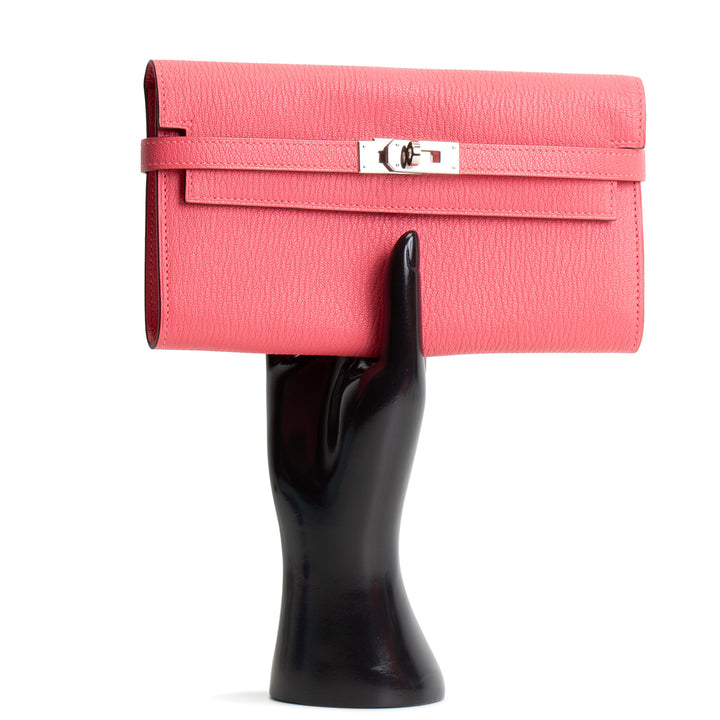 HERMES Kelly Wallet Mysore Goatskin - Rose Lipstick