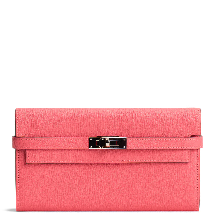 HERMES Kelly Wallet Mysore Goatskin - Rose Lipstick