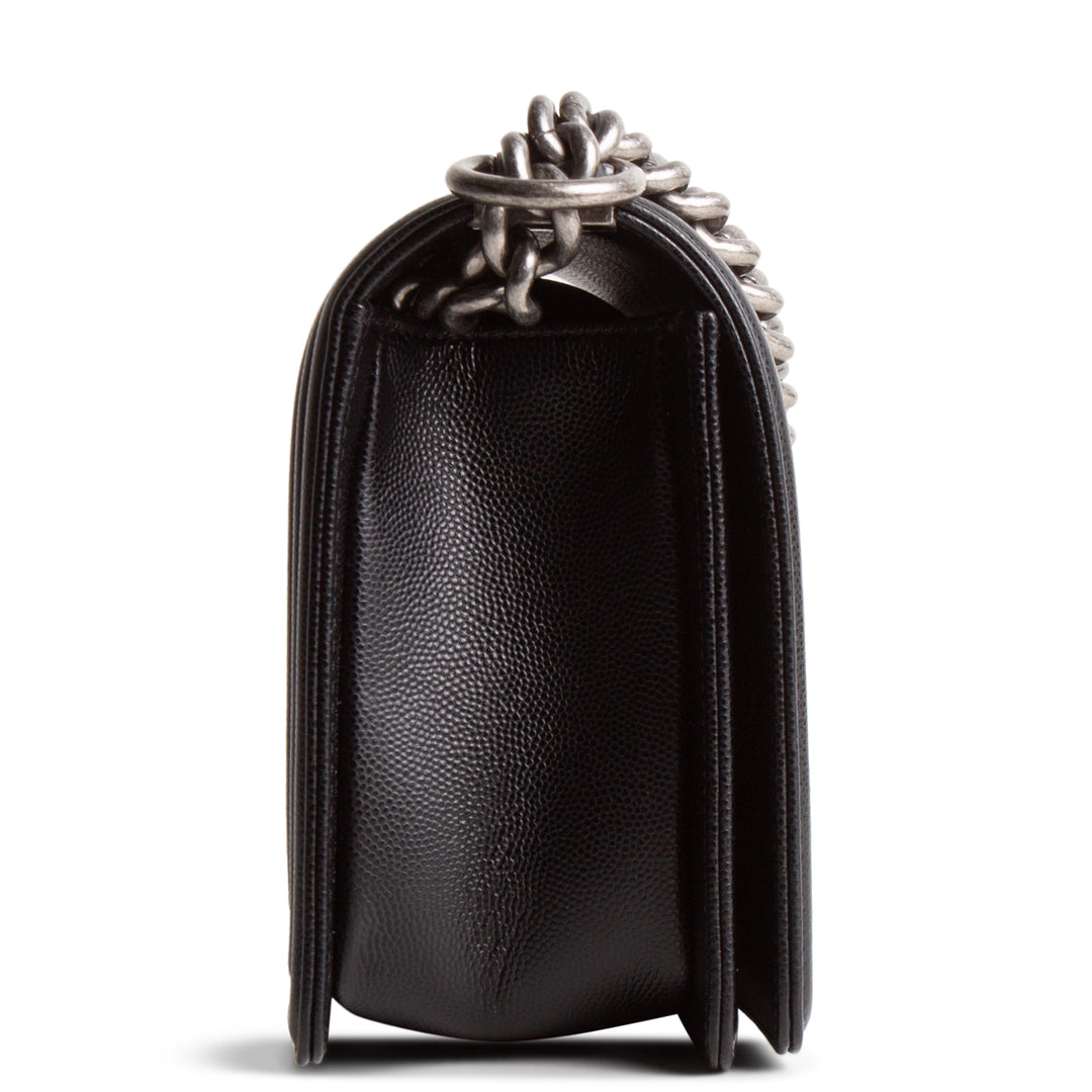 CHANEL Boy Bag Medium Quilted Caviar - Black