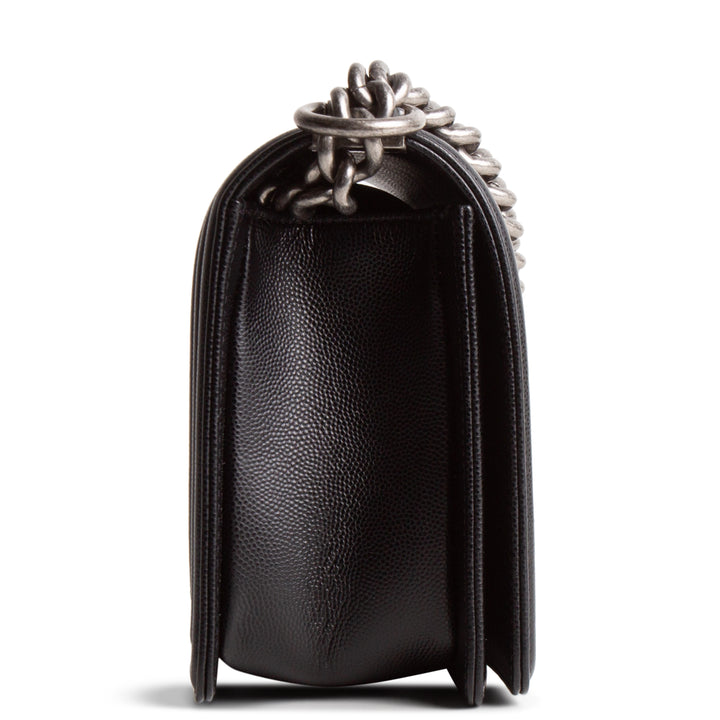 CHANEL Boy Bag Medium Quilted Caviar - Black