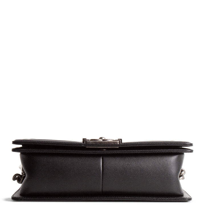 CHANEL Boy Bag Medium Quilted Caviar - Black