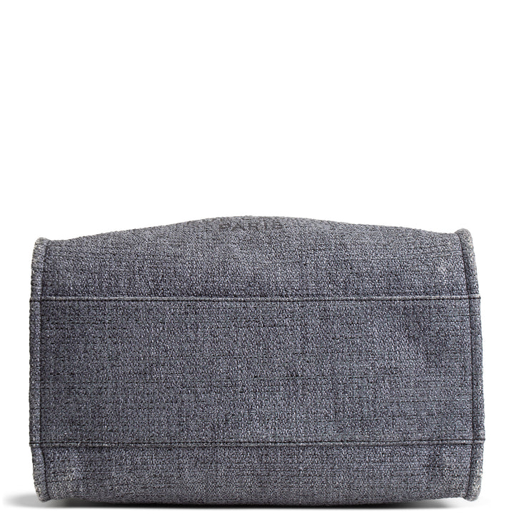 CHANEL Lurex Medium Deauville Shopping Tote - Navy
