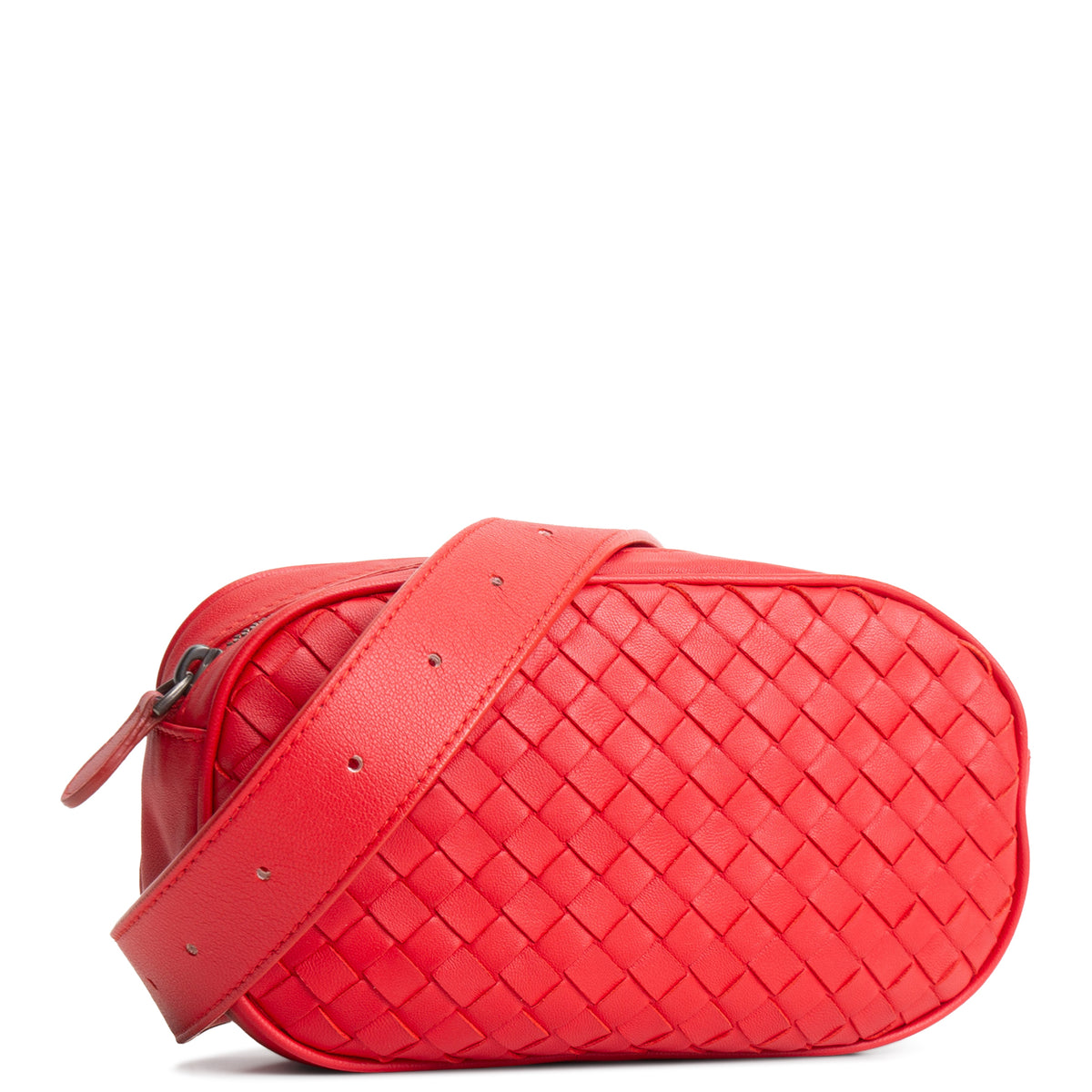 BOTTEGA VENETA Intrecciato Round Belt Bag - Red