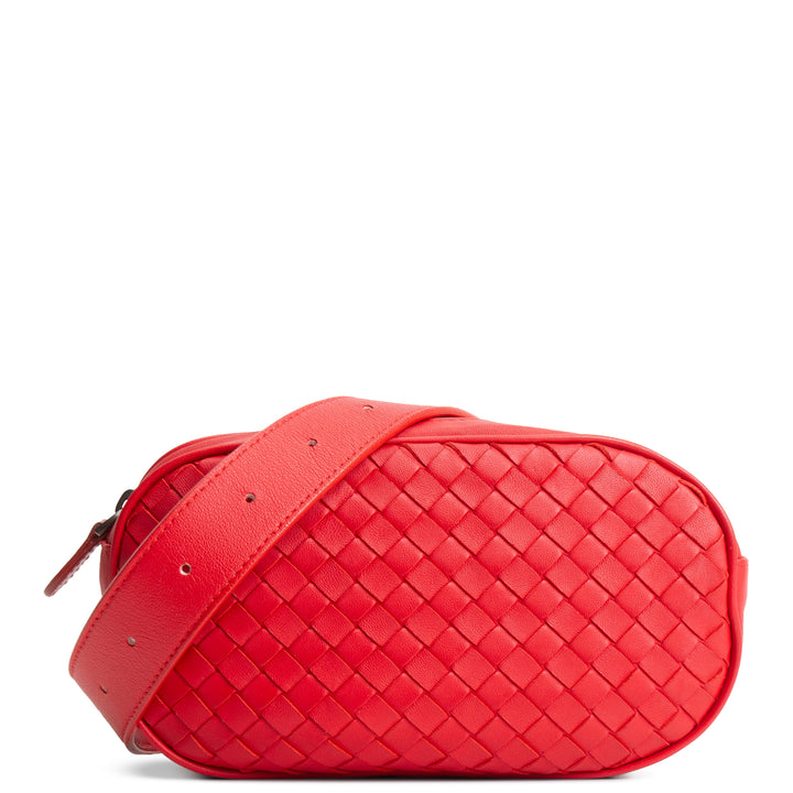 BOTTEGA VENETA Intrecciato Round Belt Bag - Red