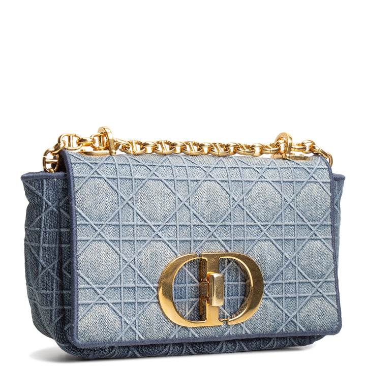 DIOR Small Denim Cannage Caro Bag
