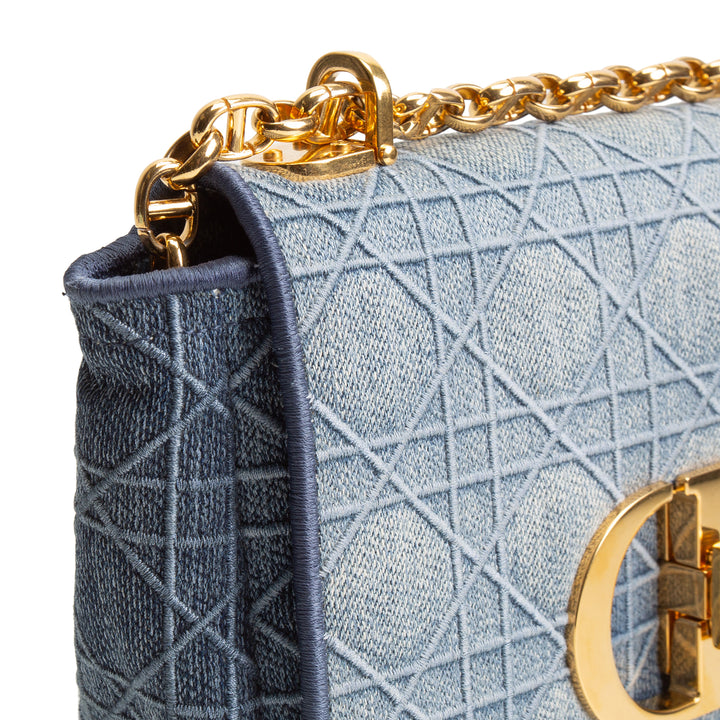 DIOR Small Denim Cannage Caro Bag