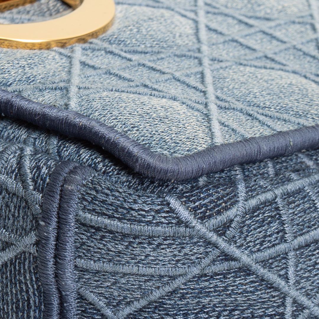 DIOR Small Denim Cannage Caro Bag