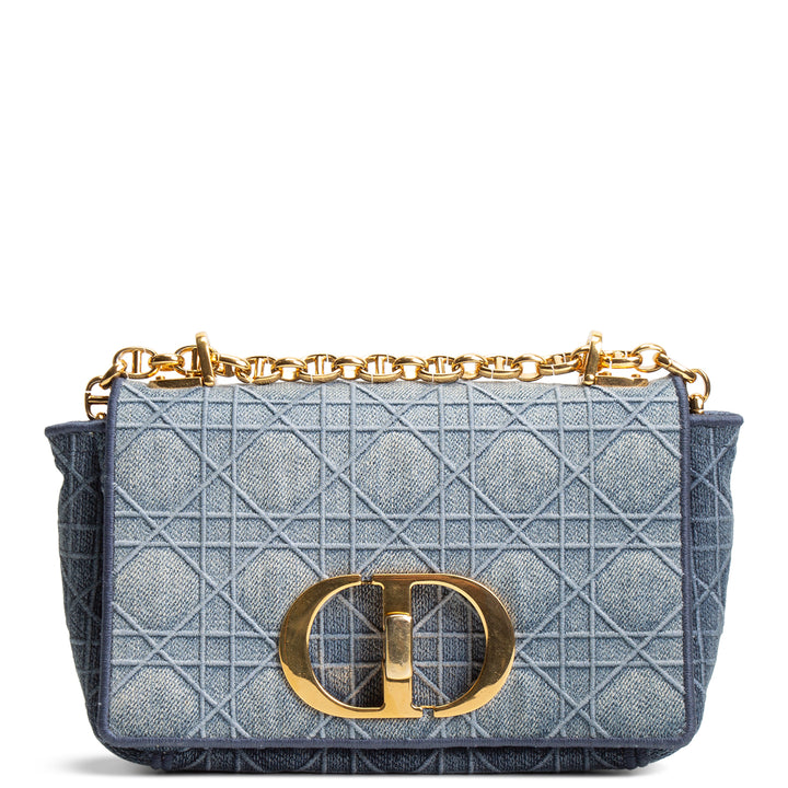 DIOR Small Denim Cannage Caro Bag