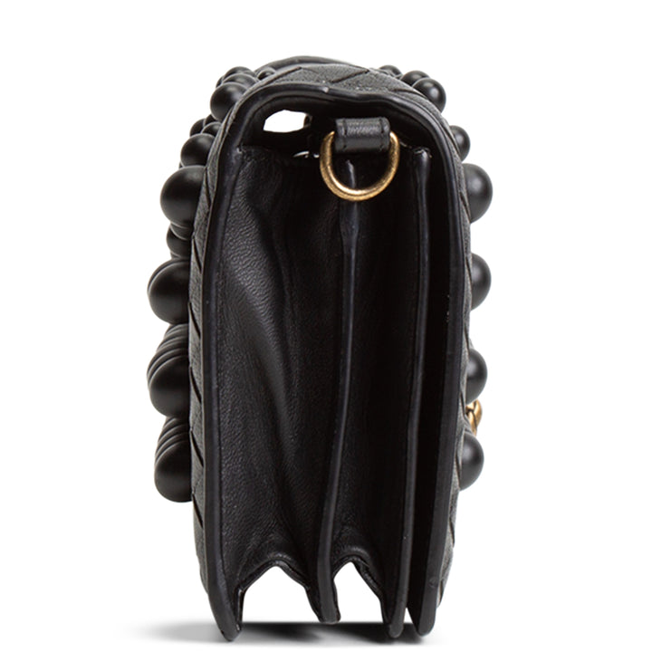 BOTTEGA VENETA Intrecciato Olimpia Studded Knot Bag - Black