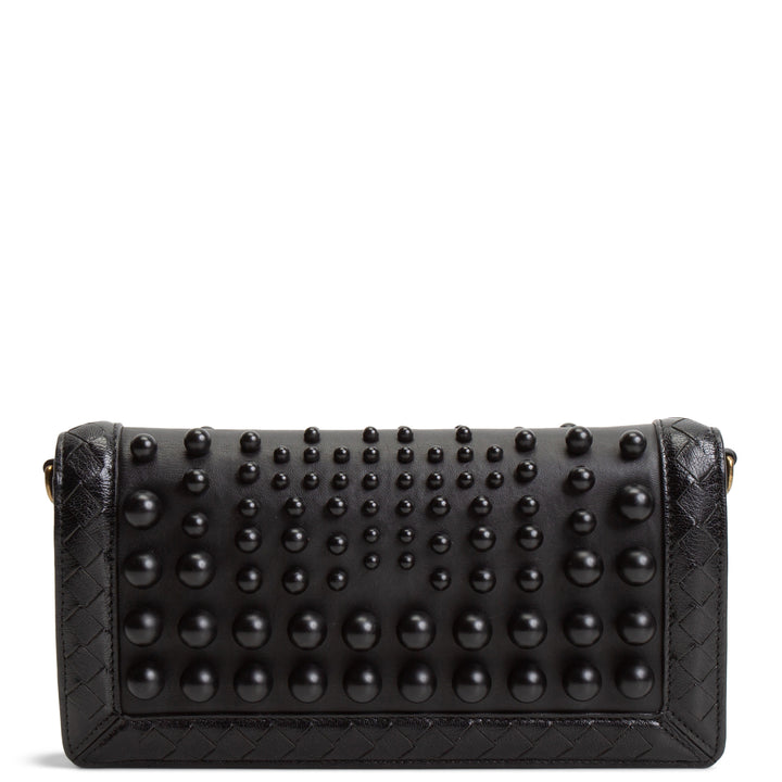 BOTTEGA VENETA Intrecciato Olimpia Studded Knot Bag - Black