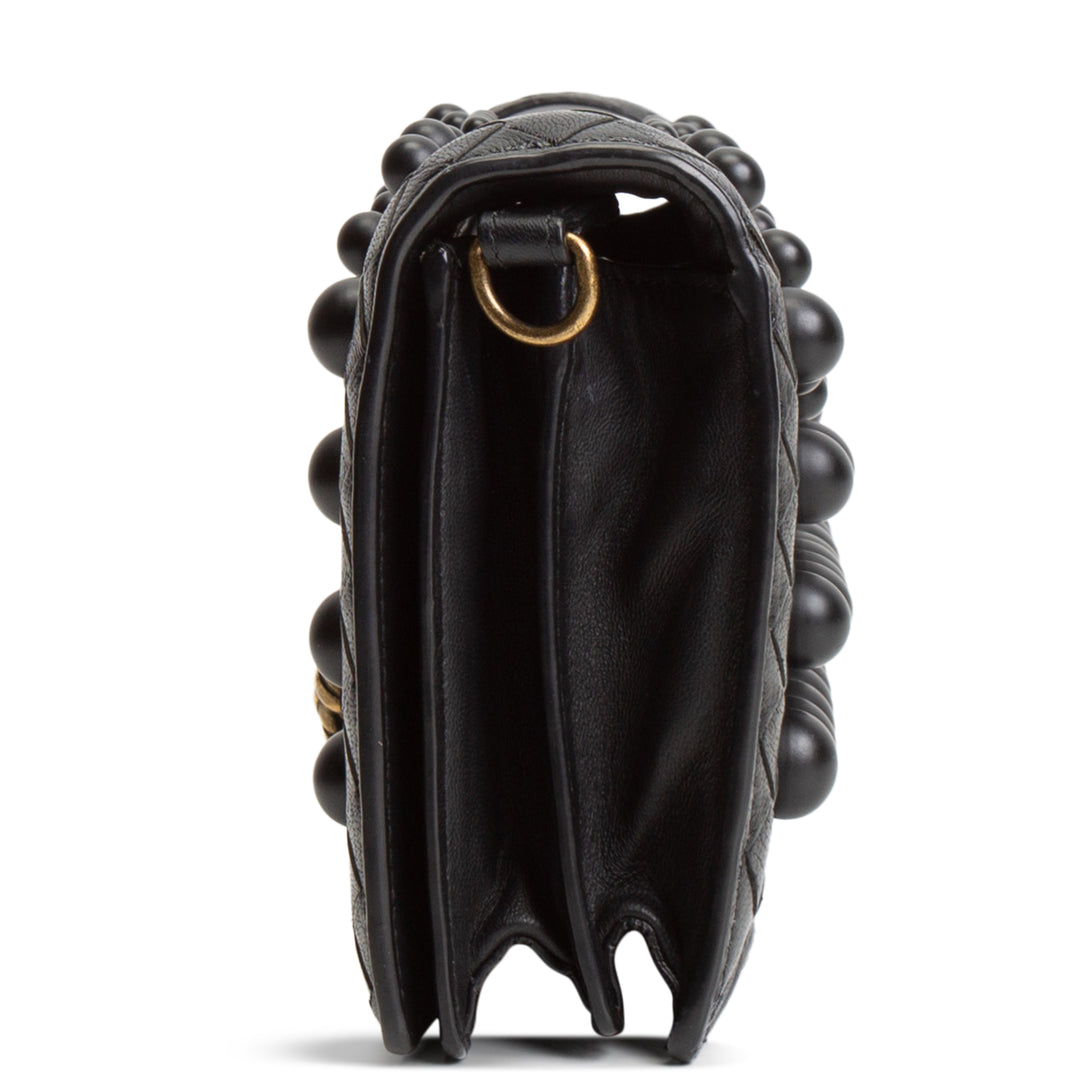 BOTTEGA VENETA Intrecciato Olimpia Studded Knot Bag - Black